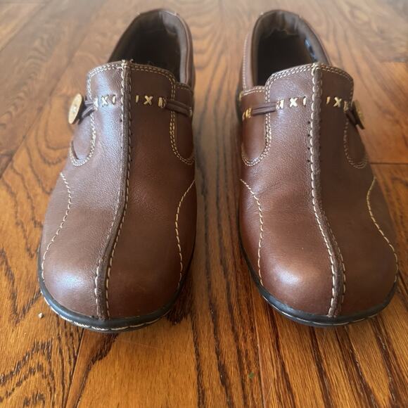 Clarks Bendables Loafers Womens Shoes Size 8 Brown Leather Comfort Stretch 35063 - Picture 4 of 16